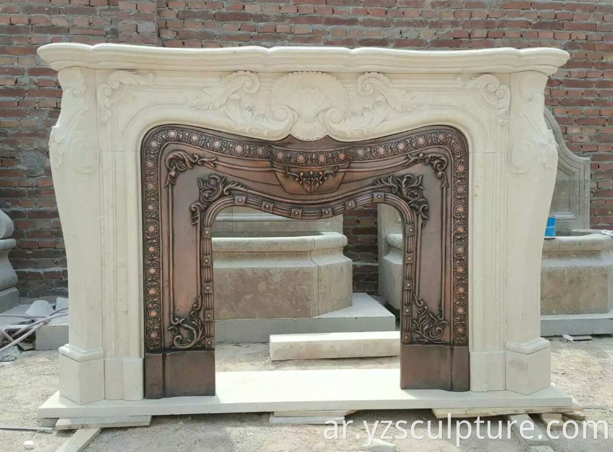 Egypt Cream fireplace mantel